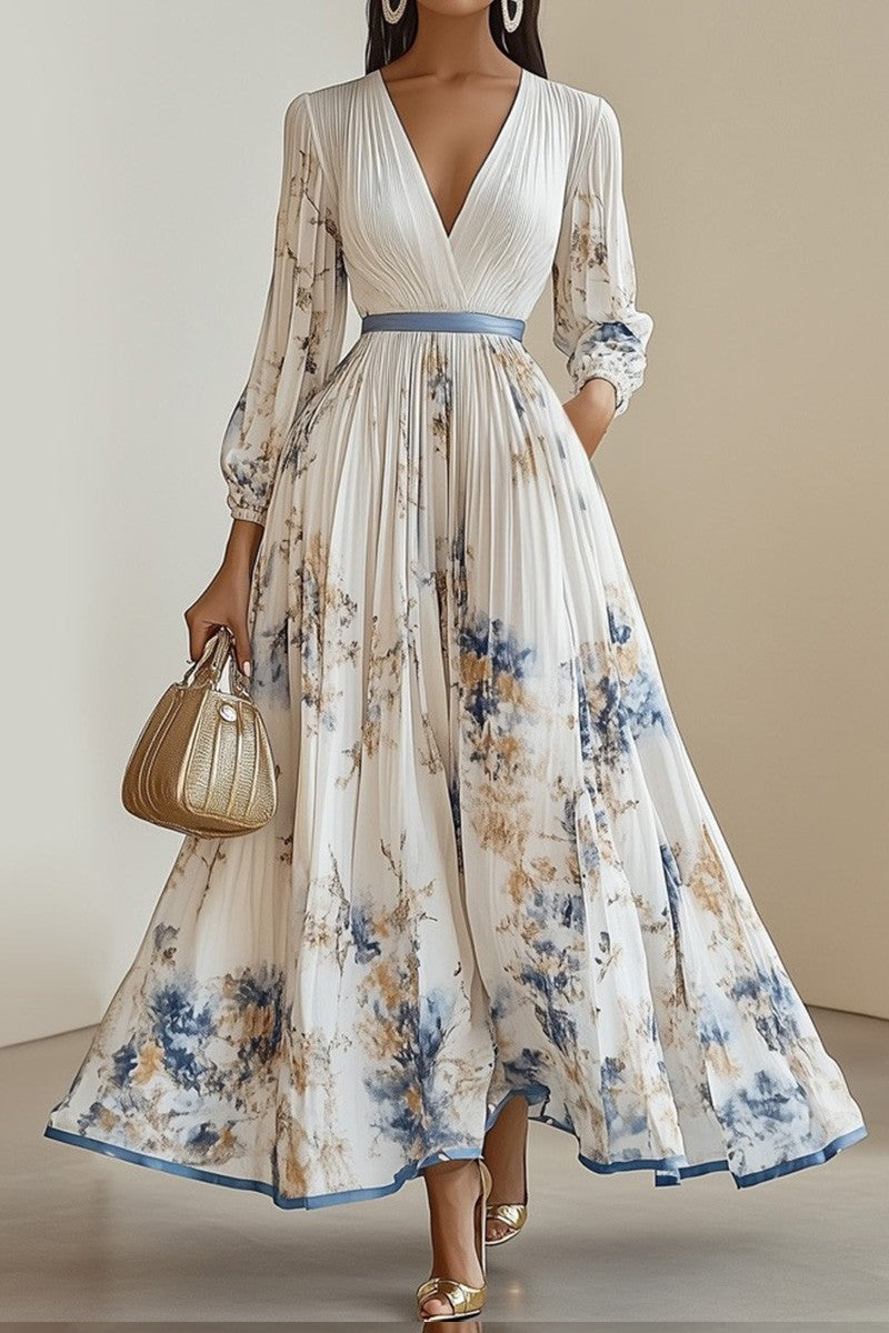 Vestido Ml Largo Plisado