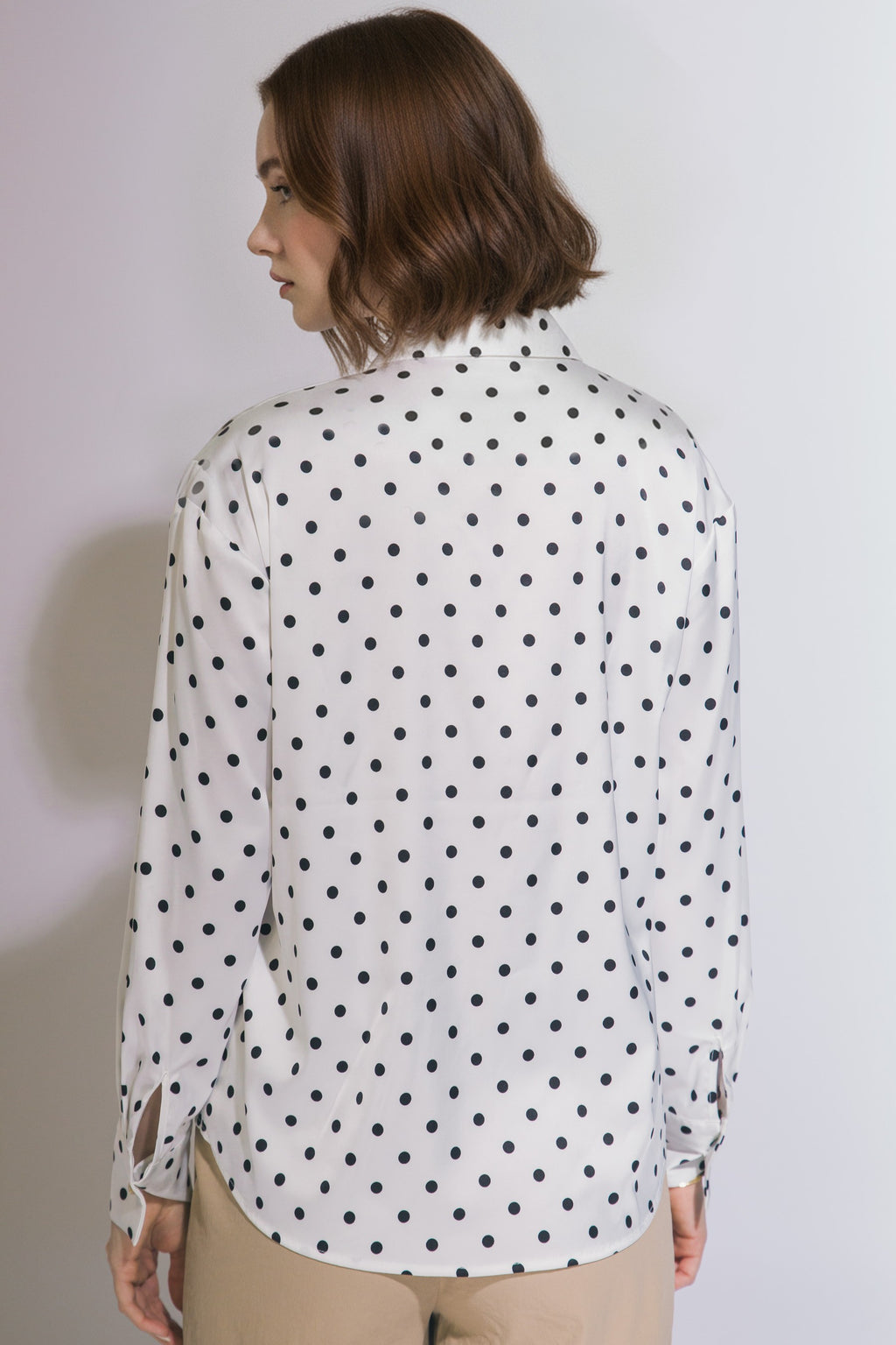 Camisa Ml Seda Lunares