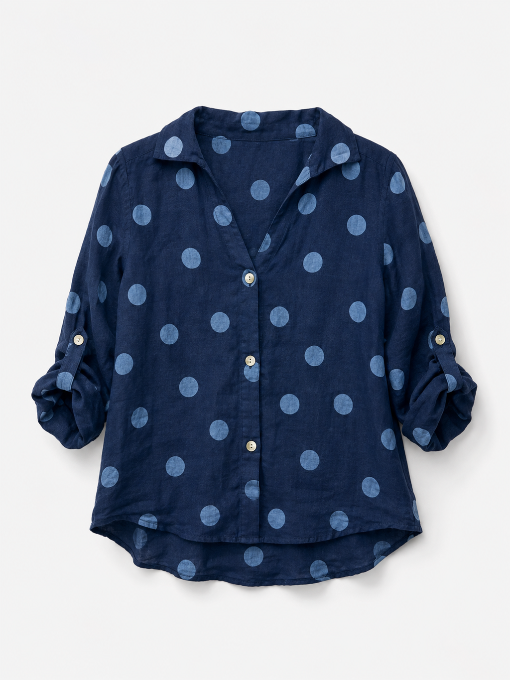 Camisa Lino Lunares Grande R.6684