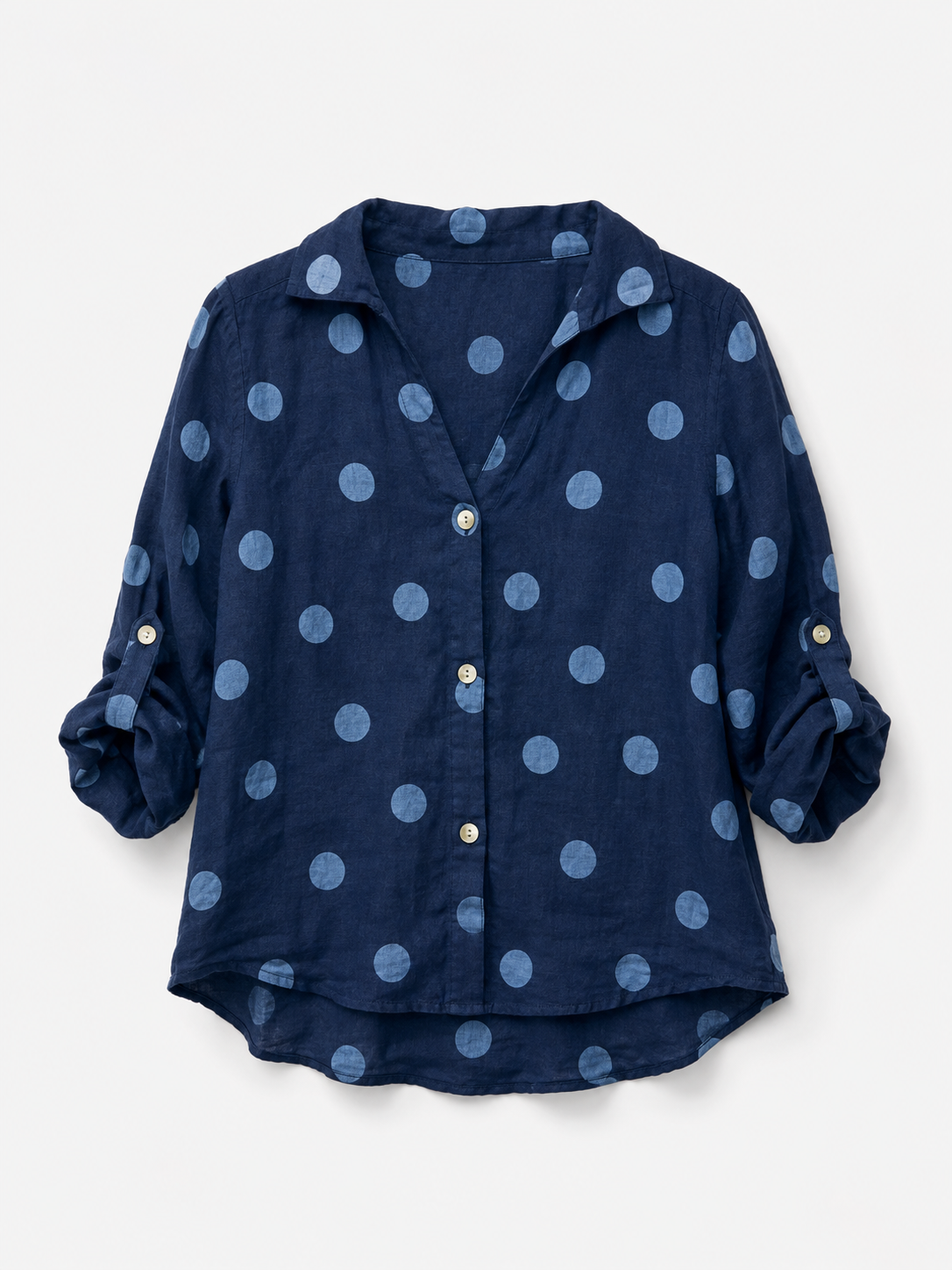 Camisa Lino Lunares Grande R.6684