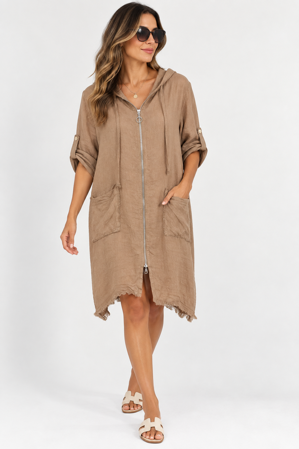 Camisero Cierre Flecos Lino R.5570