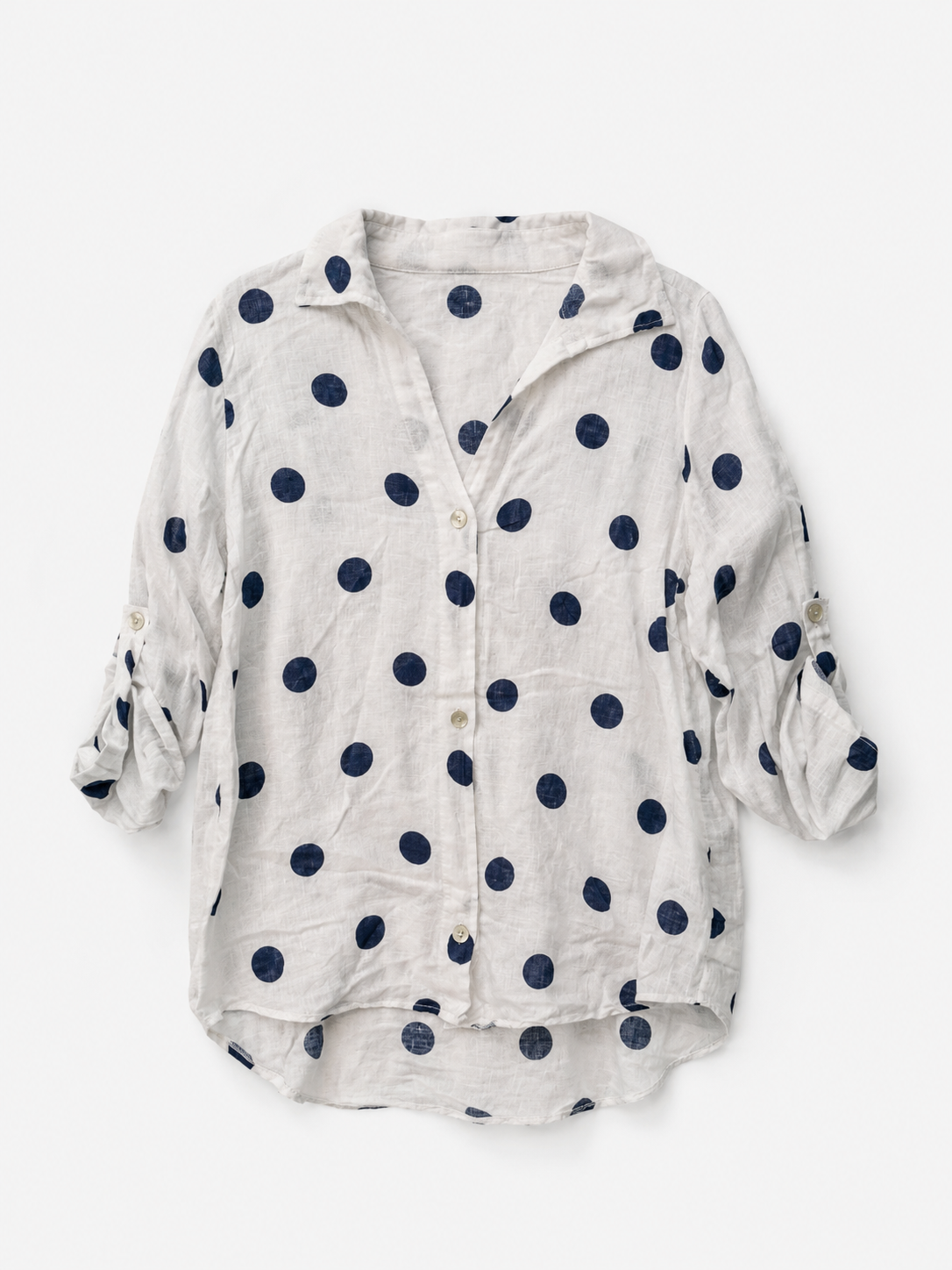Camisa Lino Lunares Grande R.6684