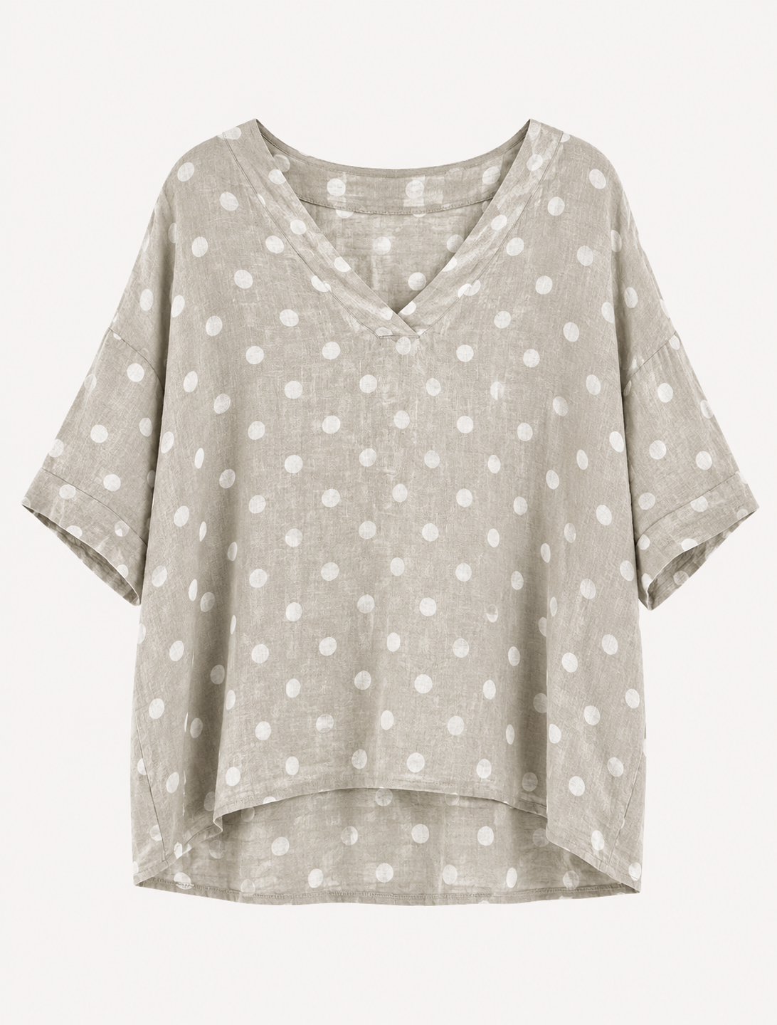 Blusa M3/4 Cuello V Lunares