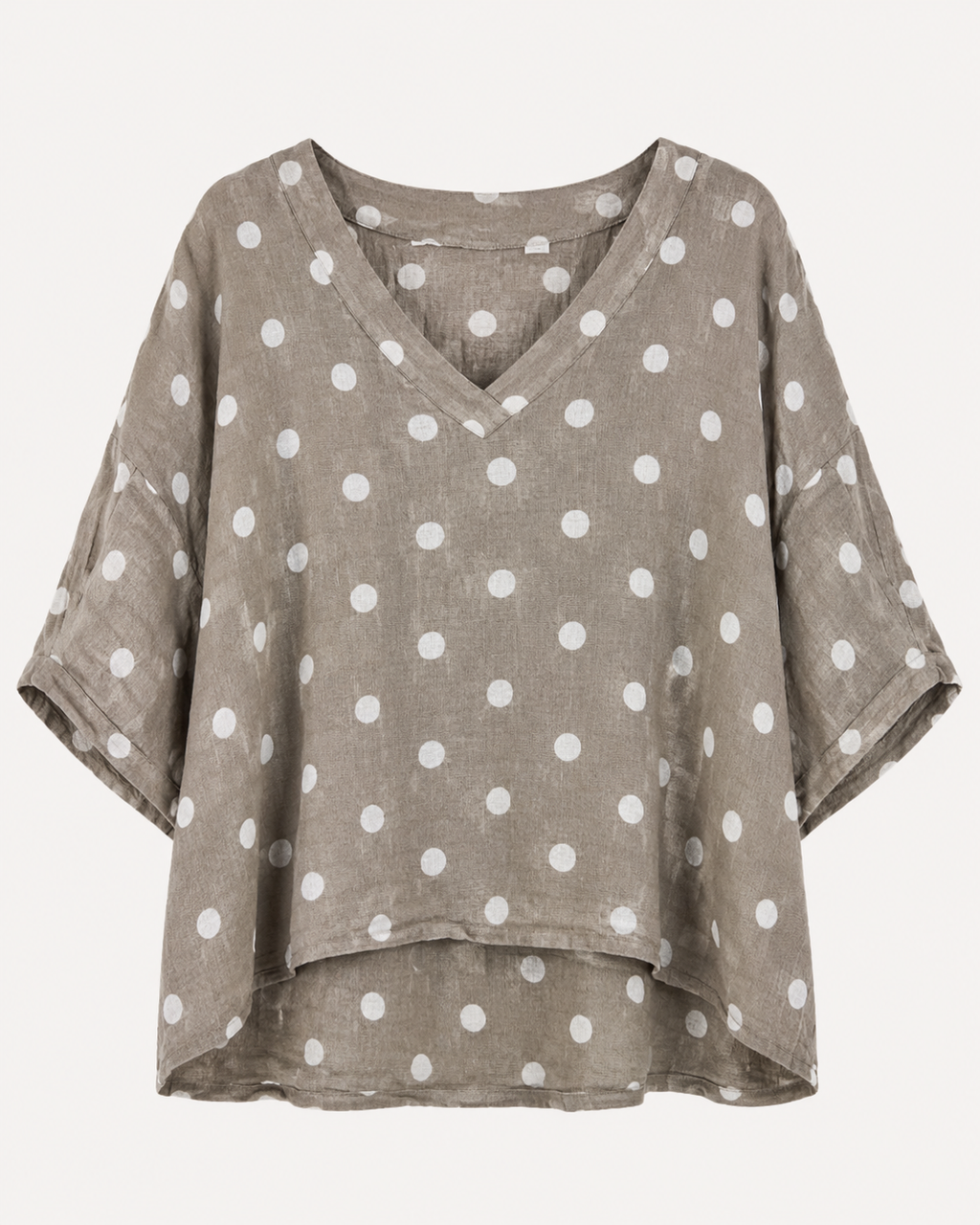 Blusa M3/4 Cuello V Lunares