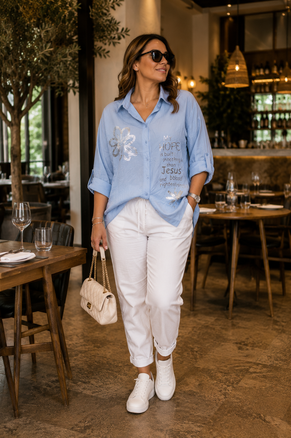Blusa Letras Plateadas R.0602