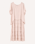 Vestido Largo Flecos Seda