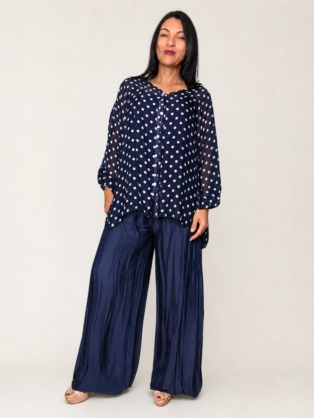 Conjunto Seda Blusa Pepas