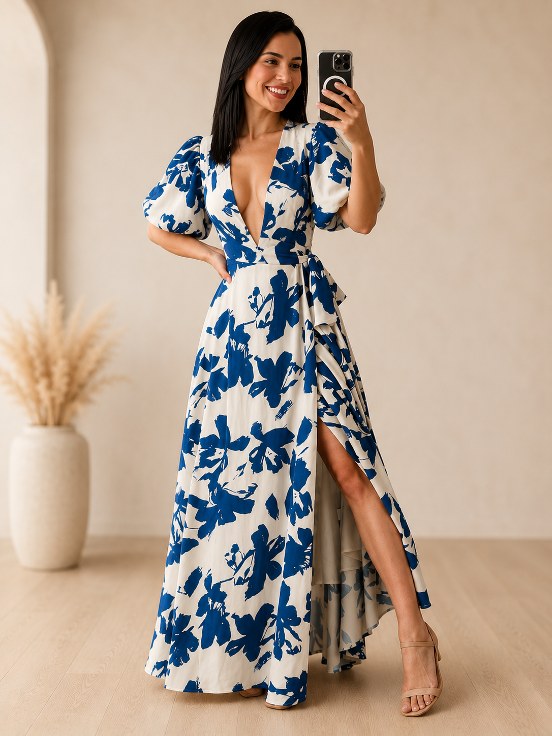VESTIDO MC FLORES AZULES
