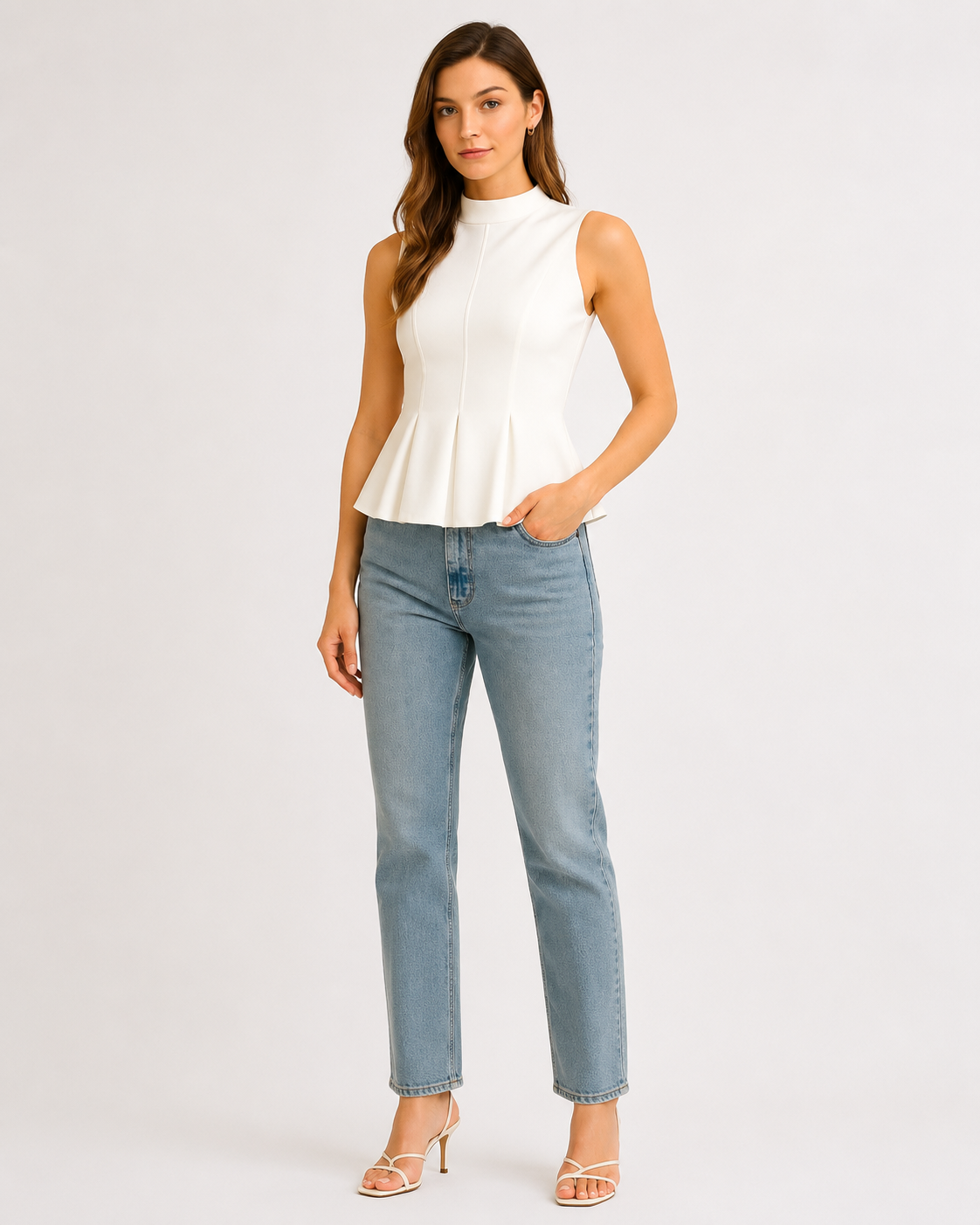BLUSA SM RUFFLE BLANCO/NEGRO
