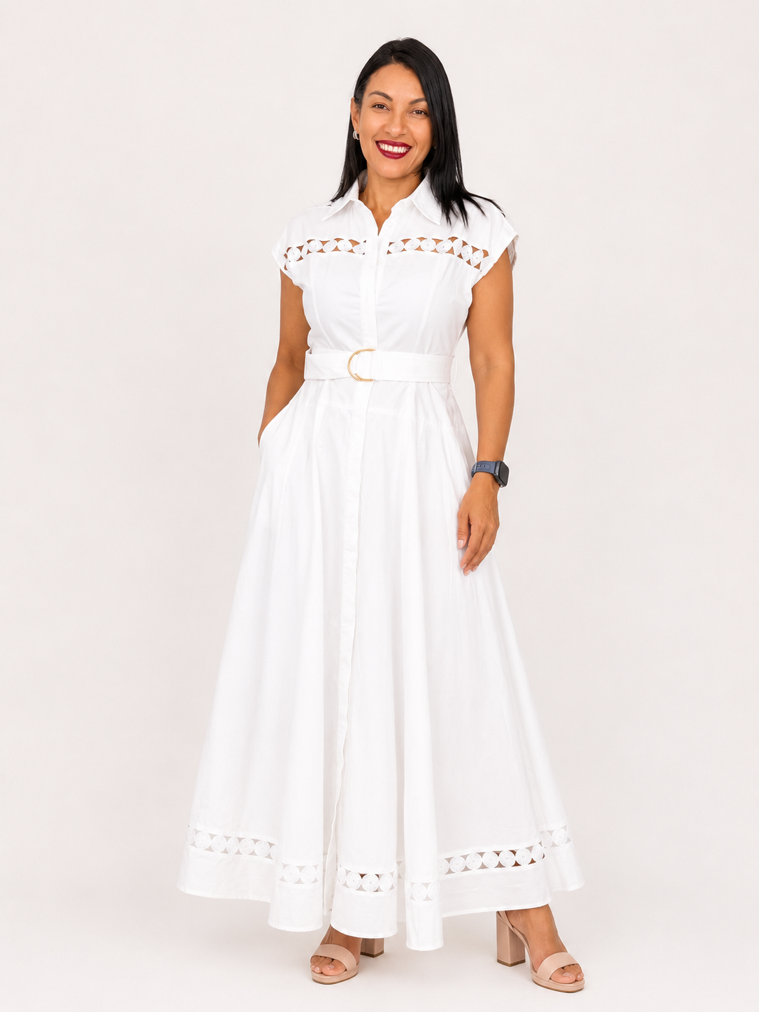 VESTIDO MC LARGO BLANCO