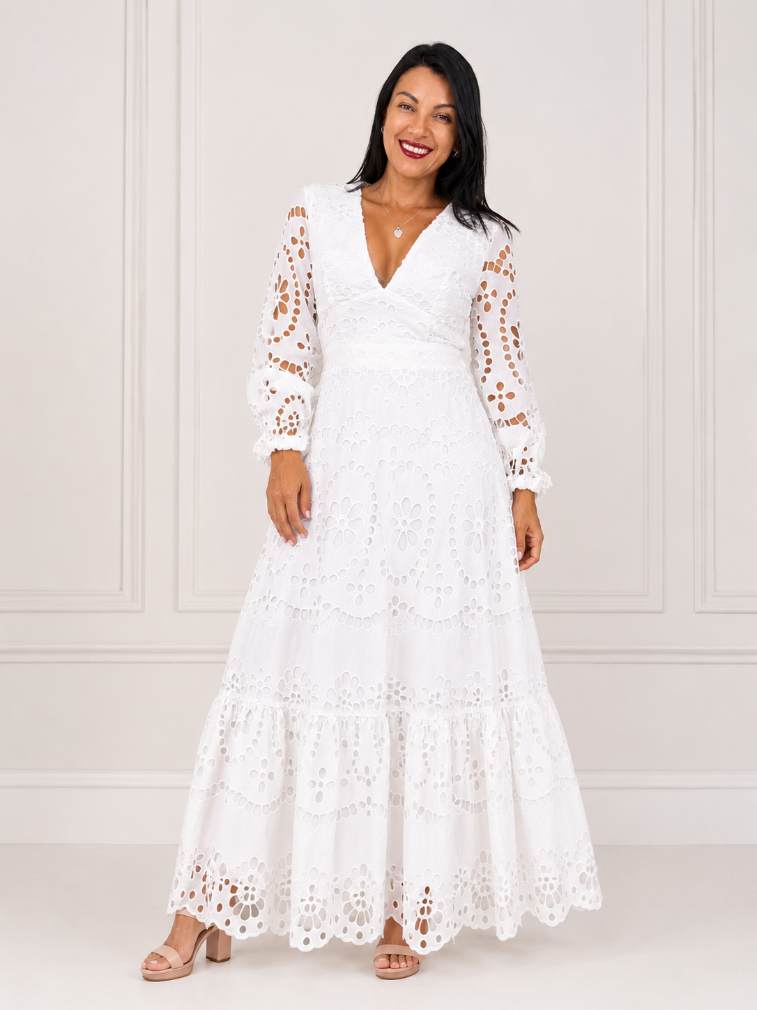 VESTIDO ML LARGO BLANCO