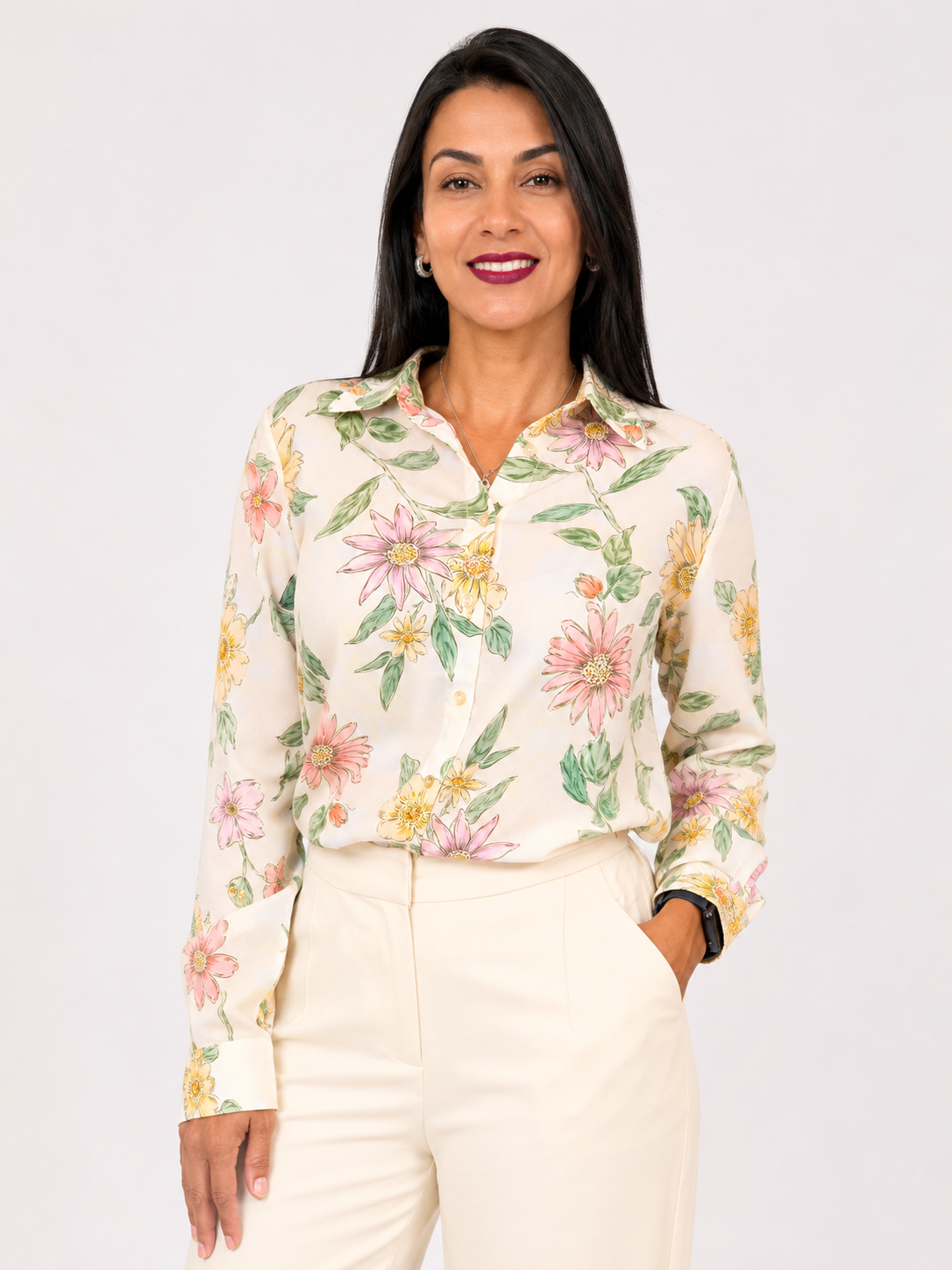 CAMISA FLORAL AMARILLA