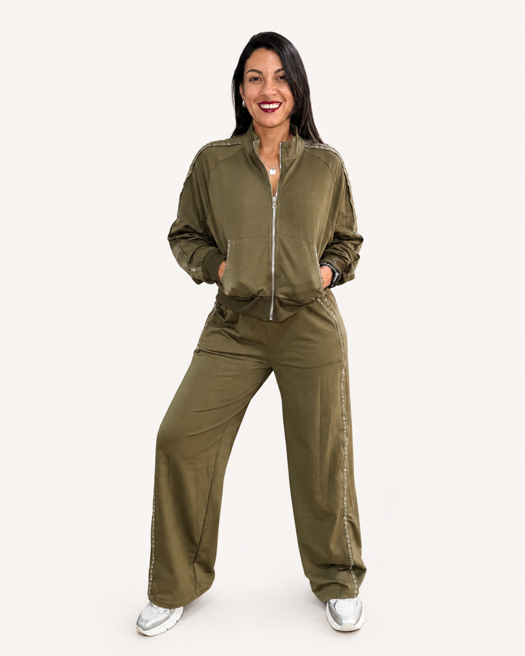 Conjunto Chaqueta Borde Brillante