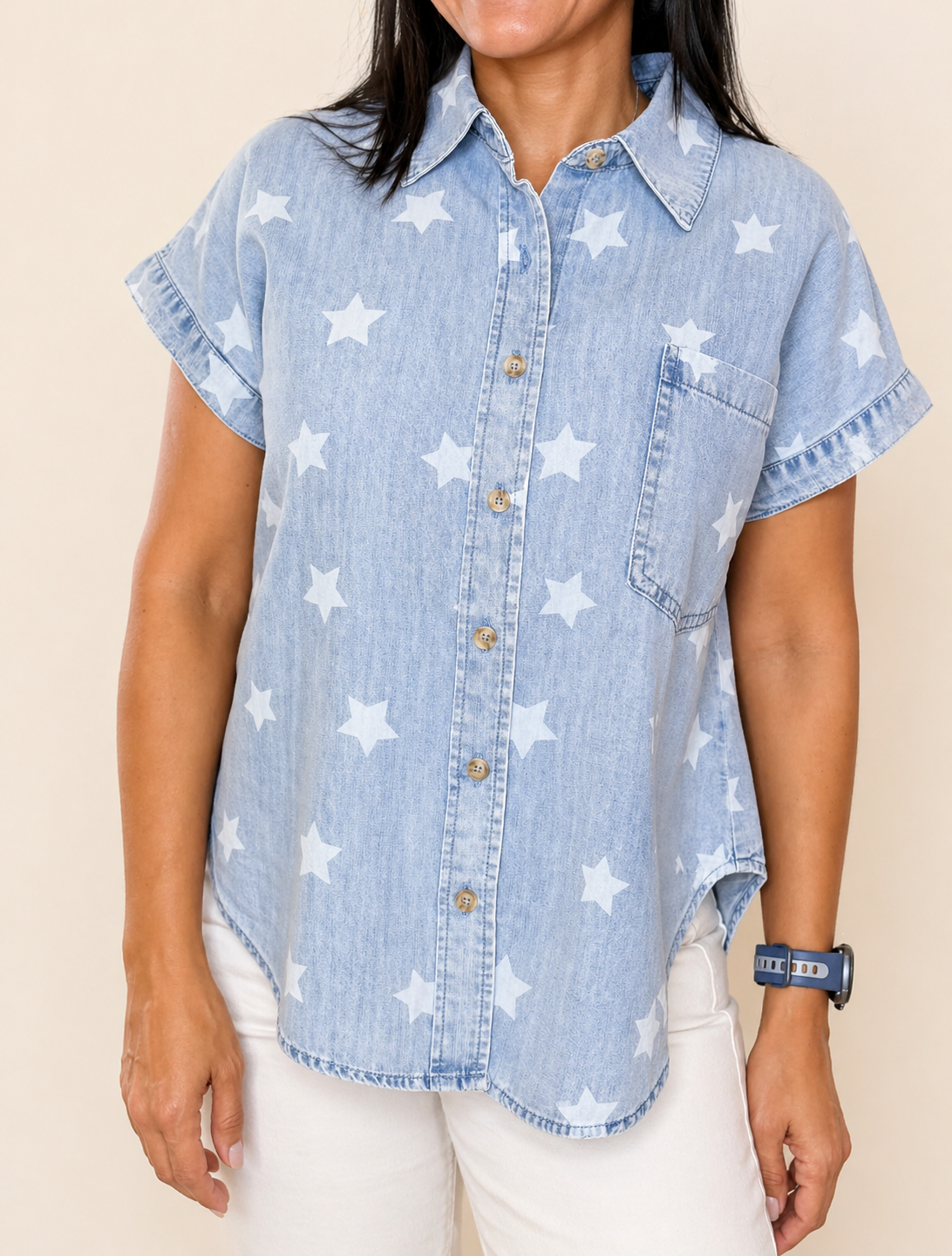CAMISA MC DENIM ESTRELLA