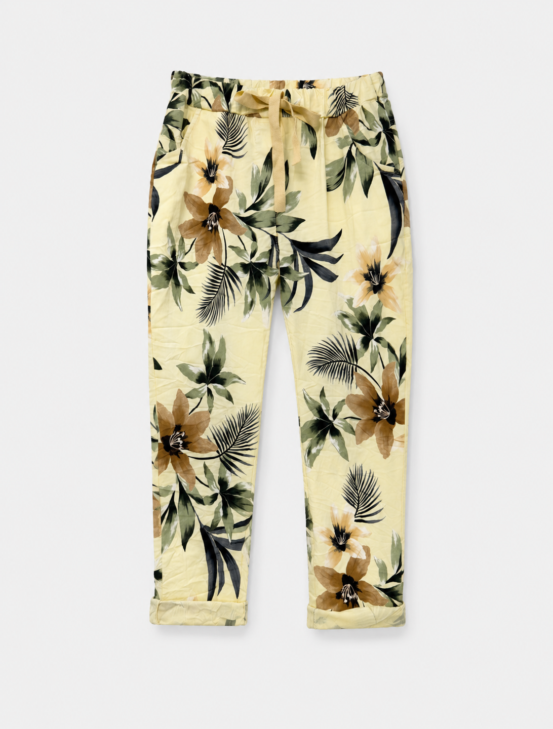 JOGGER FLORES PALMA NEGRA