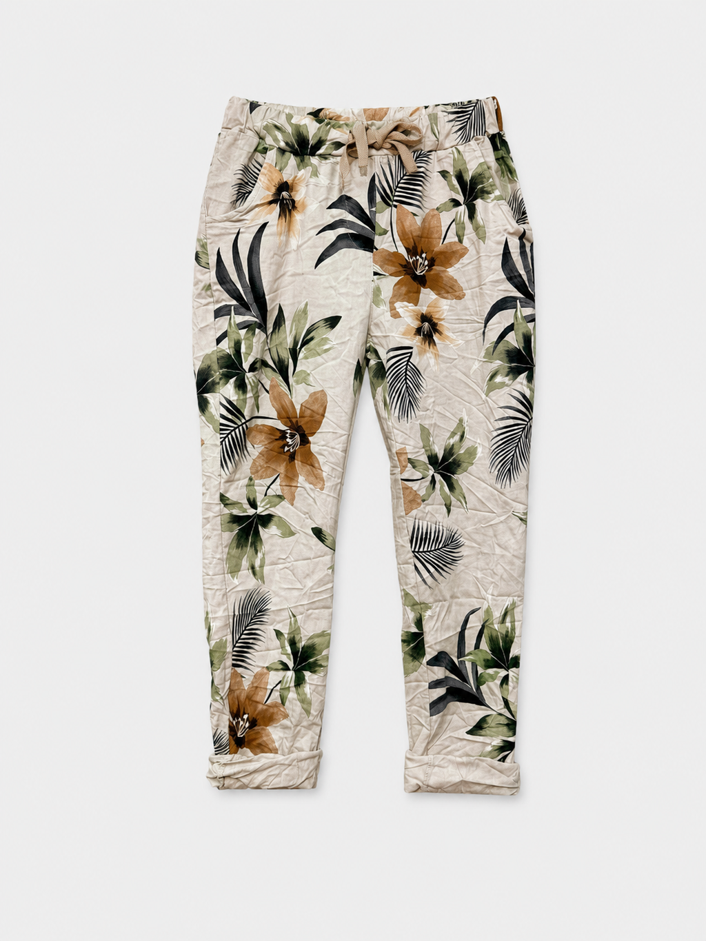 JOGGER FLORES PALMA NEGRA