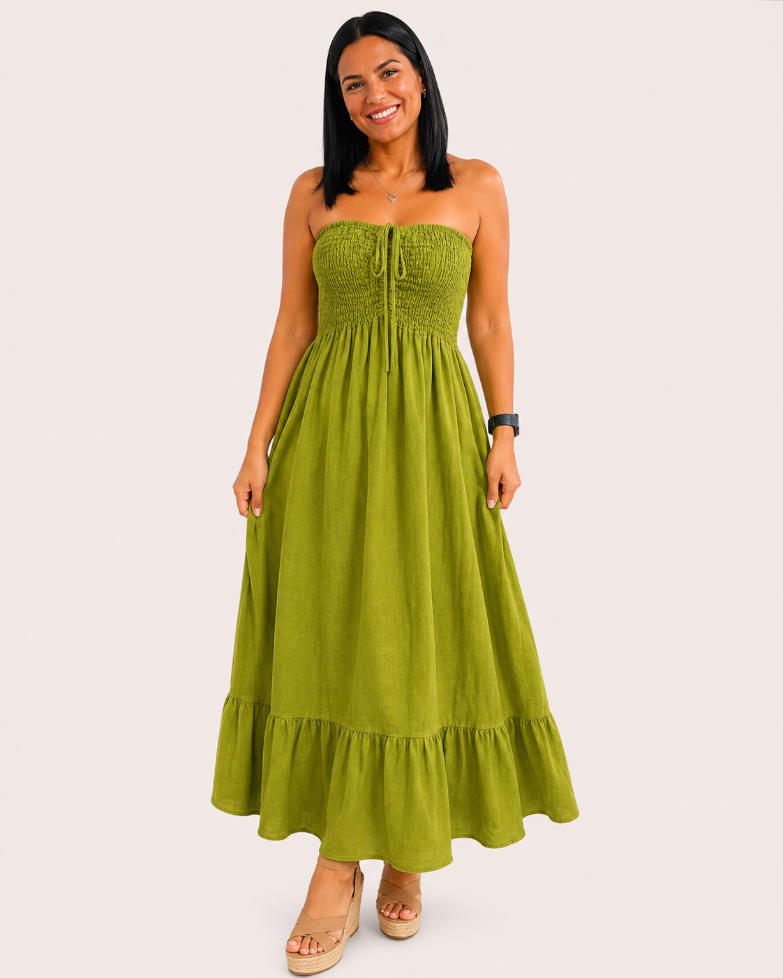 Vestido Offshoulder Largo Arruche
