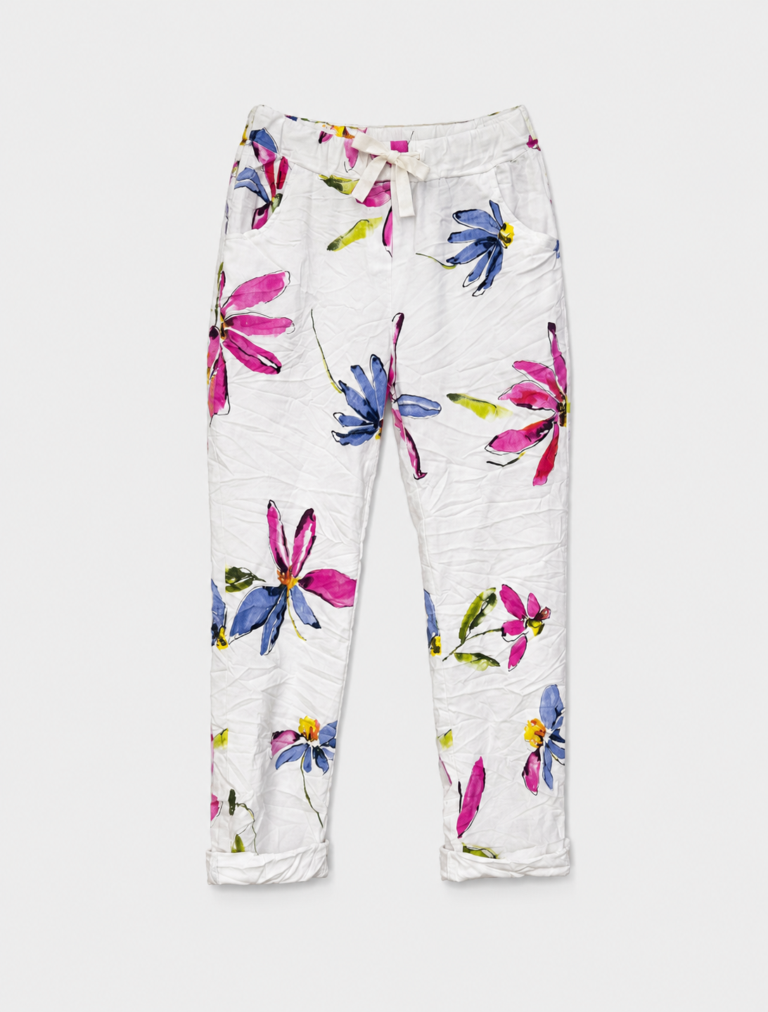 JOGGER FLORES FUCSIA/AZULES