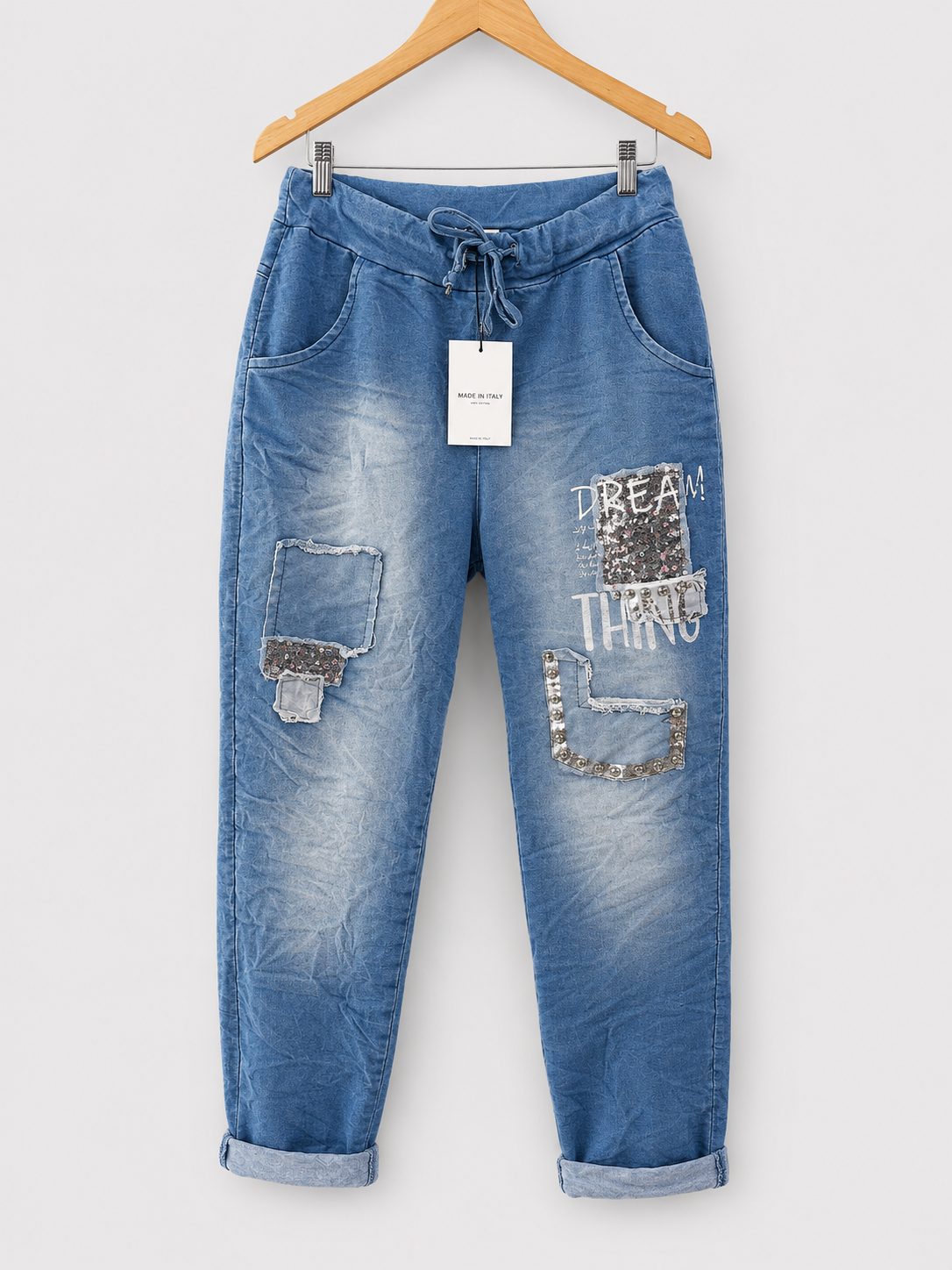 JOGGER DENIM DETALLE PLATA