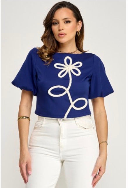 BLUSA MC FLOR YUTE