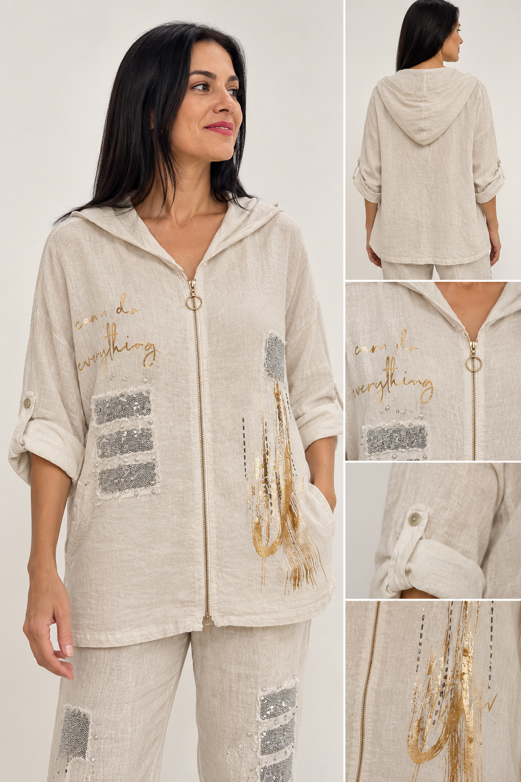 Chaqueta Lino Franjas Lt R.8057