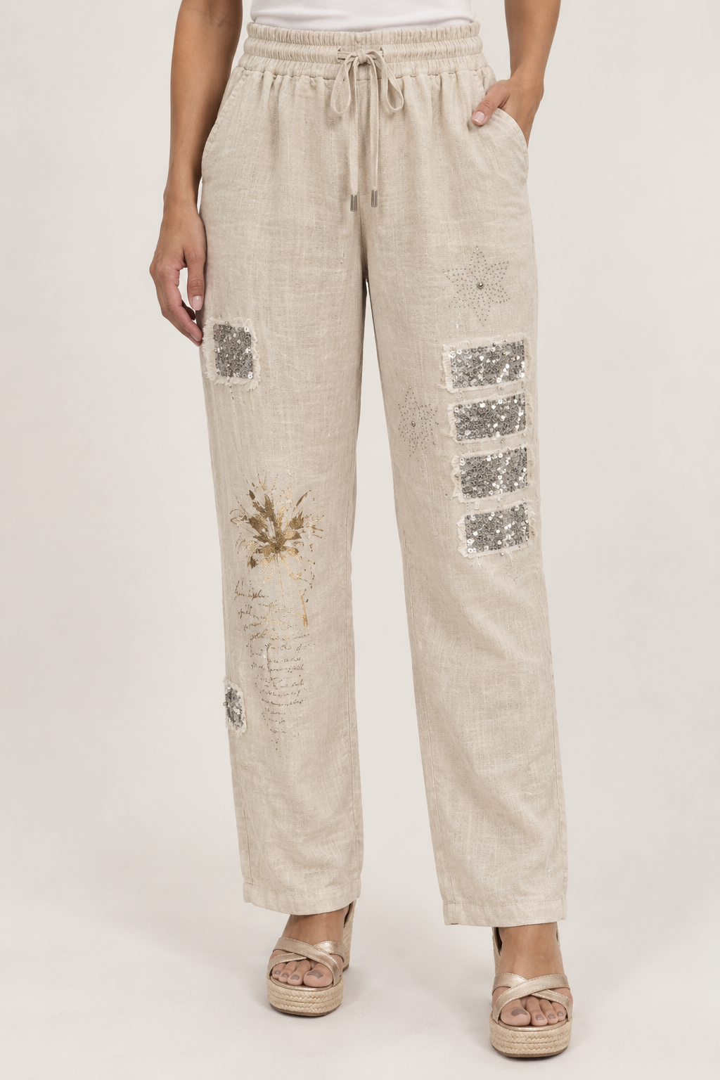 Pantalon Lino Franjas Lt R.8058
