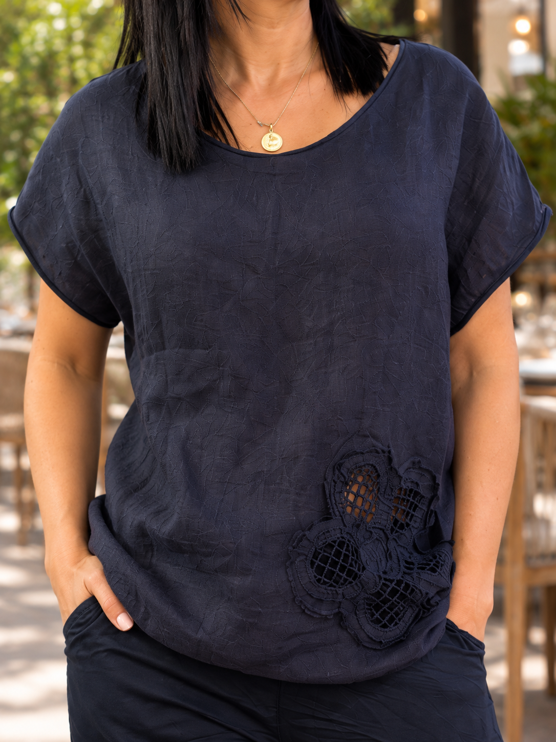 Blusa Bordado Flor R.2287