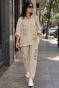 Chaqueta Lino Franjas Lt R.8057