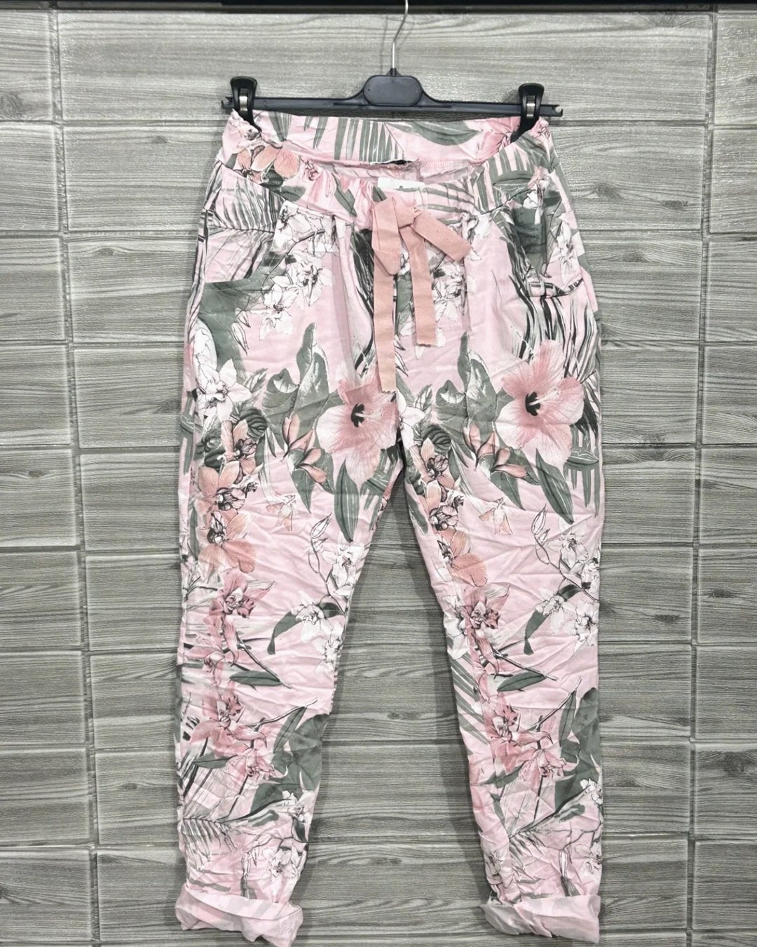 JOGGER FLORES ROSA/VERDE
