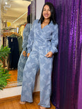 CONJUNTO ML HOJA DENIM
