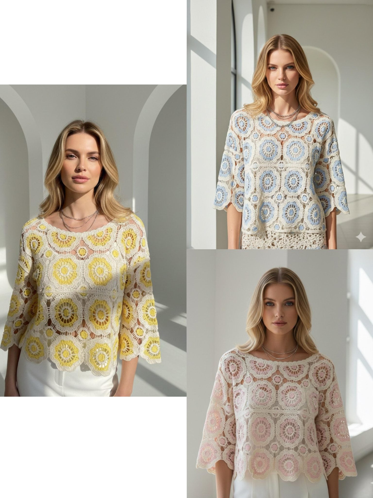 BLUSA MC CROCHET FLORES